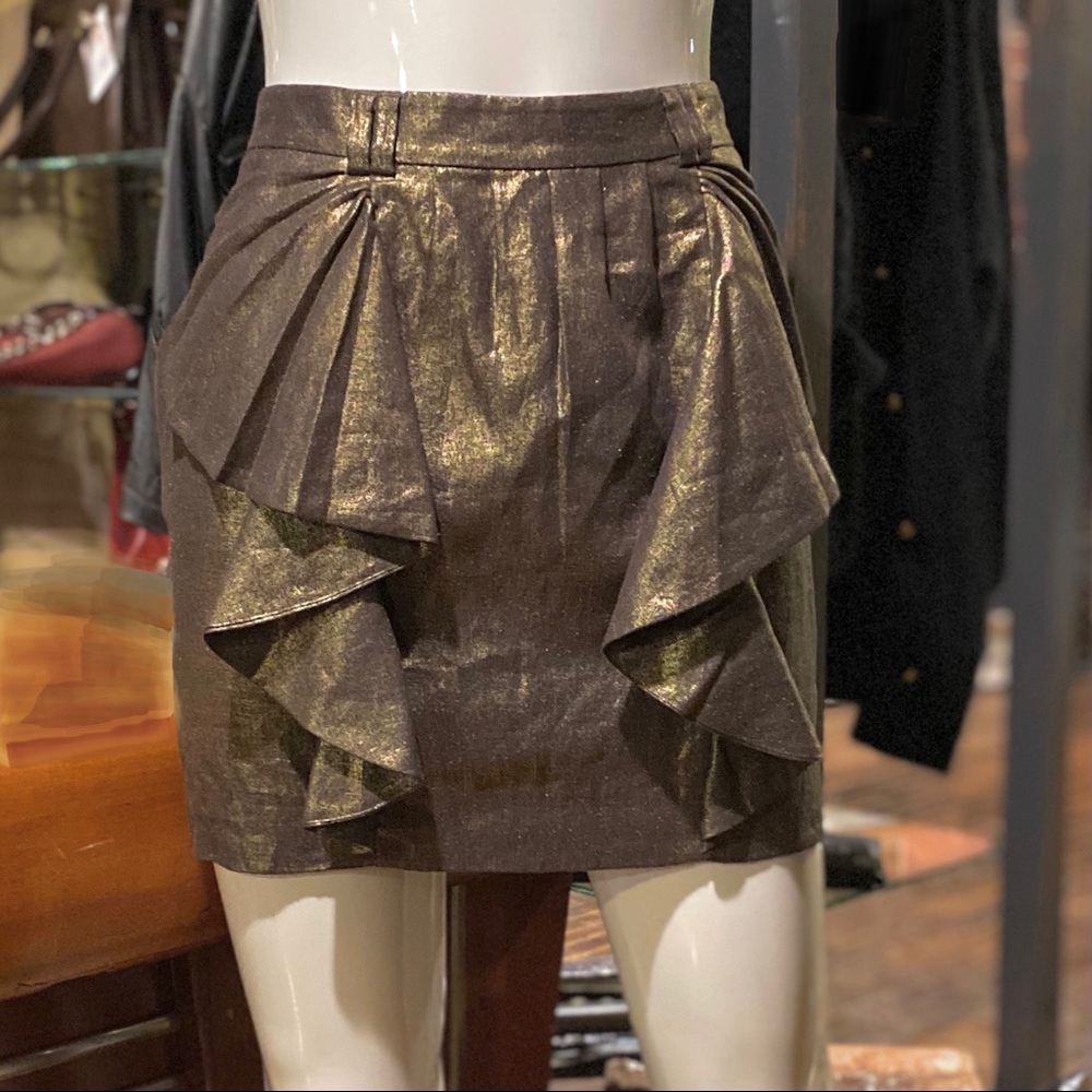 🌼NEW Ted Baker London Metallic Bronze Mini Skirt